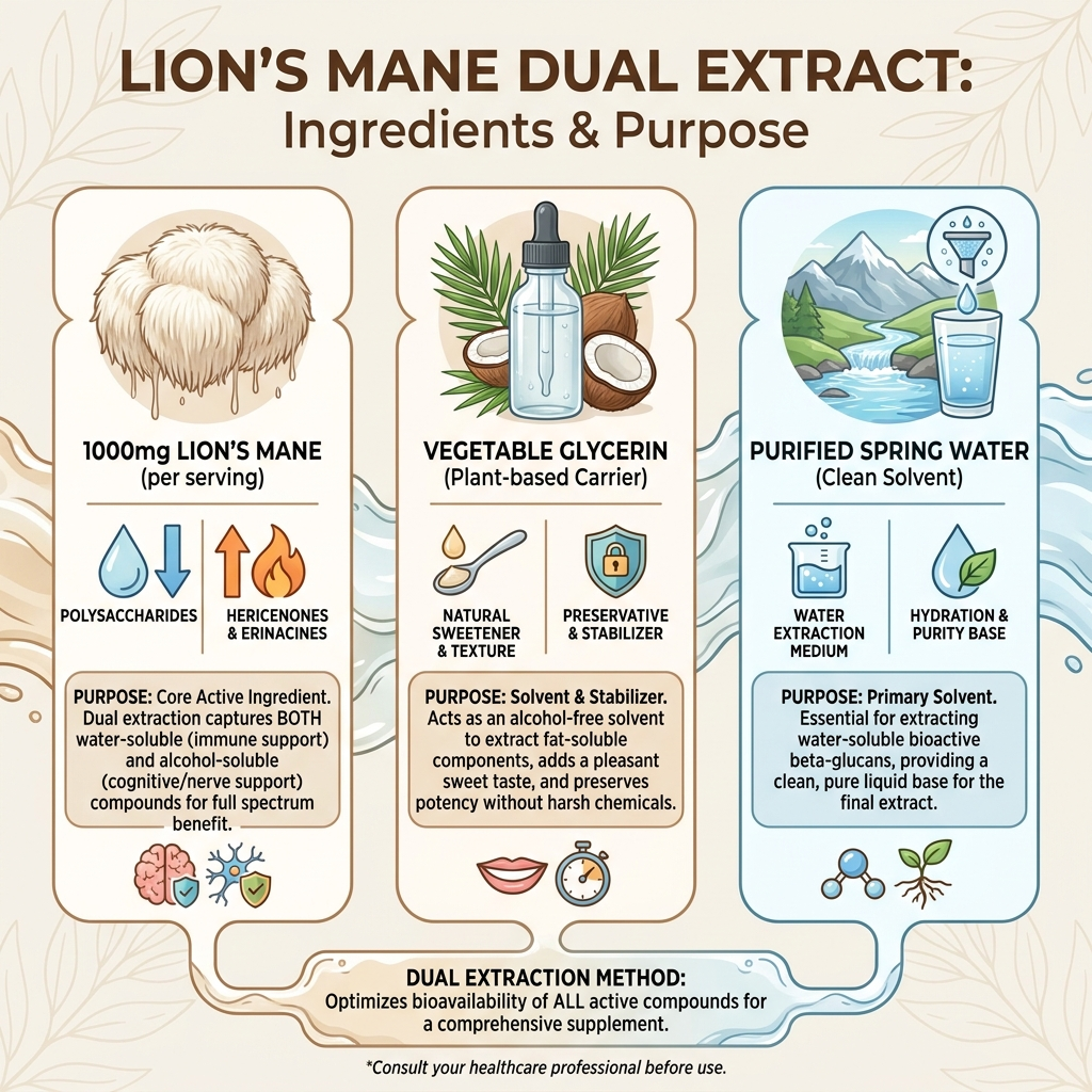 Lion's Mane Dual Extract (ALCOHOL FREE)